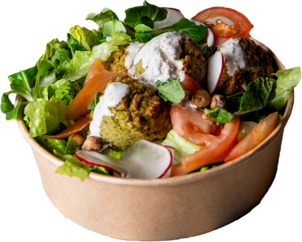 Bowl de falafel con ensalada